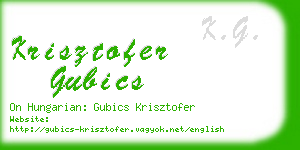 krisztofer gubics business card